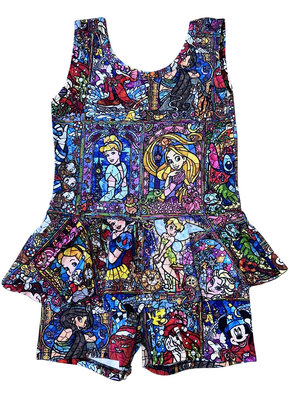 Wild Rich Kids Girls Stained Glass Disney Princess & Character Romper